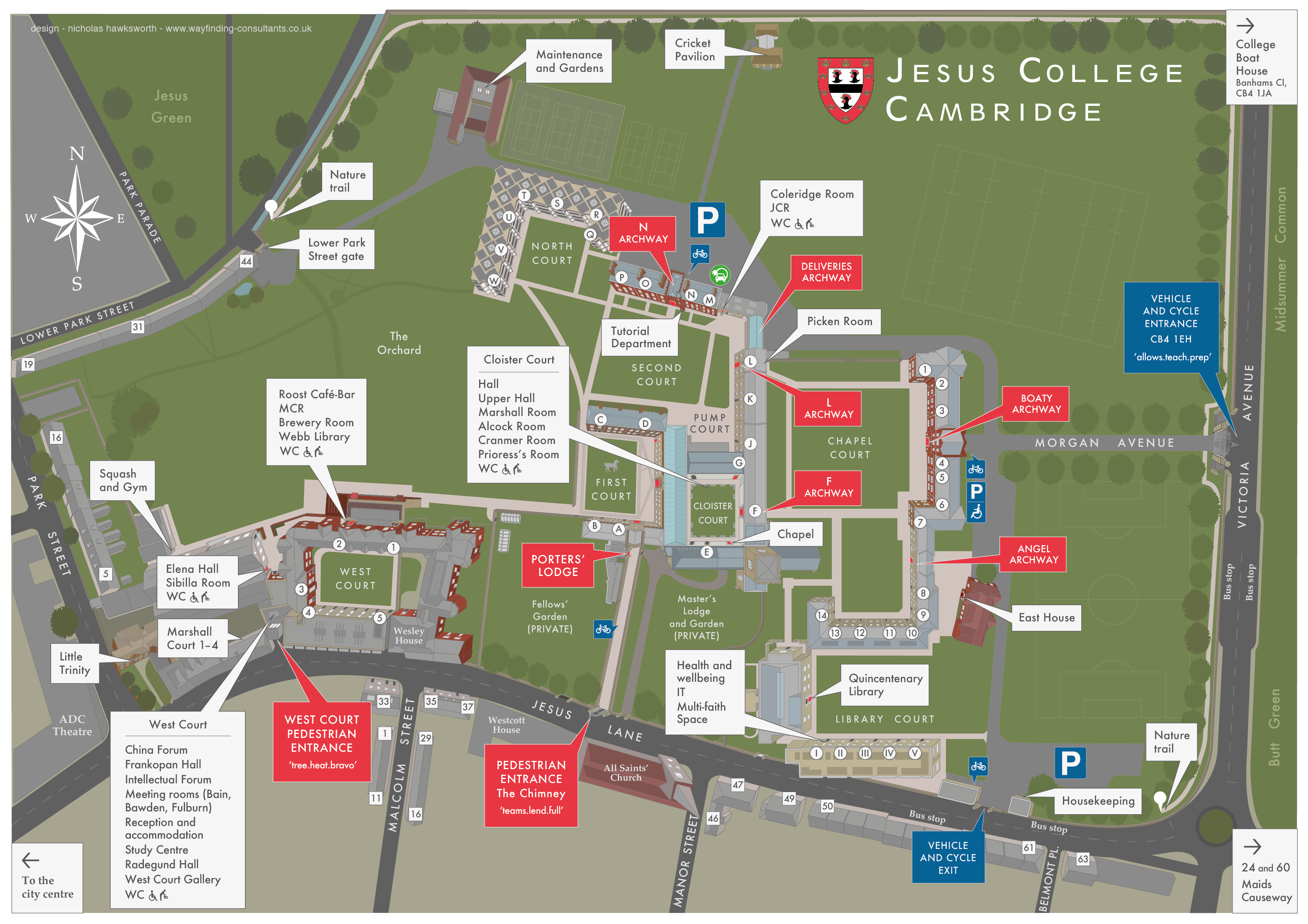 ˮAV College Cambridge map